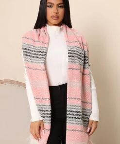 Fashion Nova Ready For It Stripe Scarf - Pink New Today