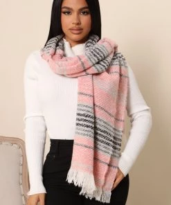 Fashion Nova Ready For It Stripe Scarf - Pink New Today