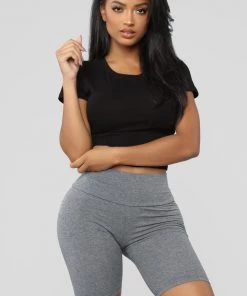 FashionNob Best Sellers Brooke Biker Shorts - Grey