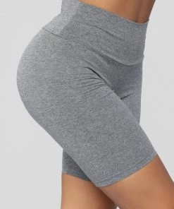 FashionNob Best Sellers Brooke Biker Shorts - Grey