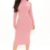 Fashion Nova Warming Up Cozy Midi Dress - Blush DRESSES