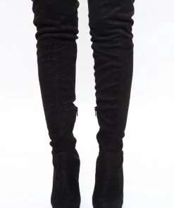 Fashion Nova Distracting You Over The Knee Boots - Black
