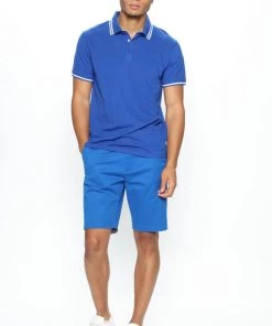 Fashion Nova New Today Wilson Short Sleeve Polo - Royal Blue