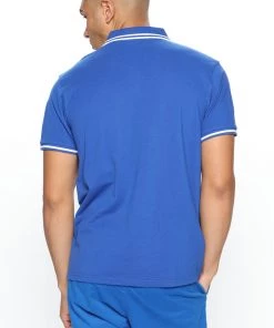 Fashion Nova New Today Wilson Short Sleeve Polo - Royal Blue