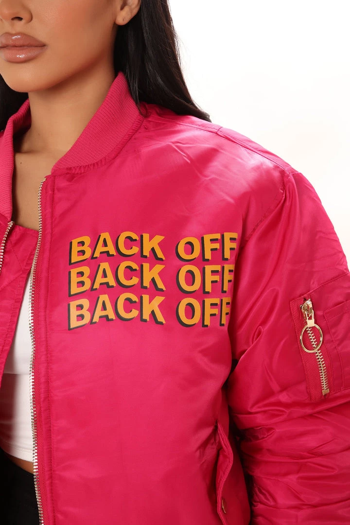 Fashion Nob Too Cool Reversible Bomber Jacket - Fuchsia 3 Fashion Nob Too Cool Reversible Bomber Jacket - Fuchsia