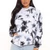 Fashion Nova Lost In The Lifestyle Tie Dye Hoodie - White/Black Teddies & Babydolls