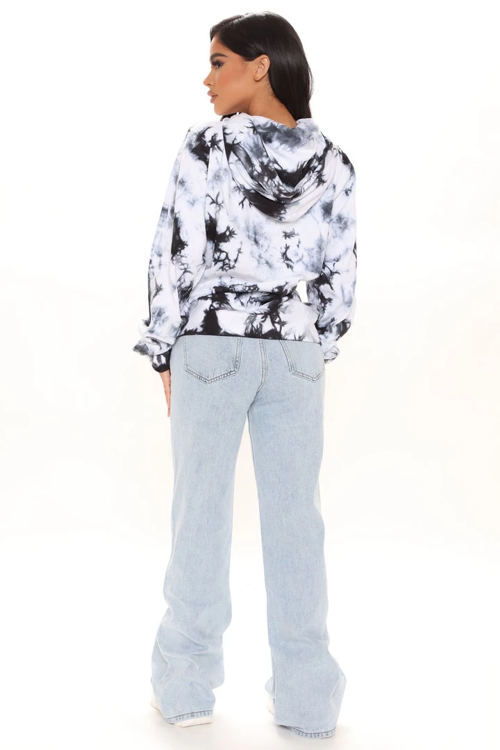 Fashion Nova Lost In The Lifestyle Tie Dye Hoodie - White/Black Teddies & Babydolls 4 Fashion Nova Lost In The Lifestyle Tie Dye Hoodie - White/Black Teddies & Babydolls