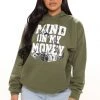 Fashion Nova Mind On My Money Oversized Hoodie - Olive Best Sellers