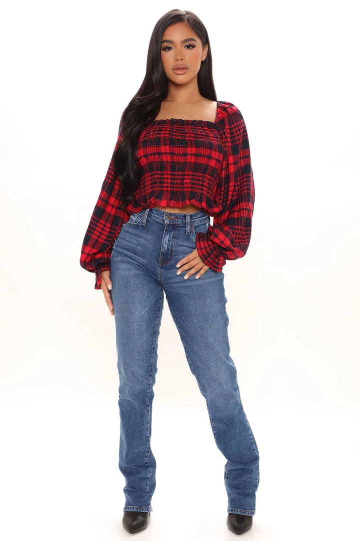 Fashion Nova Sydney Smocked Top - Red/combo Teddies & Babydolls 2 Fashion Nova Sydney Smocked Top - Red/combo Teddies & Babydolls