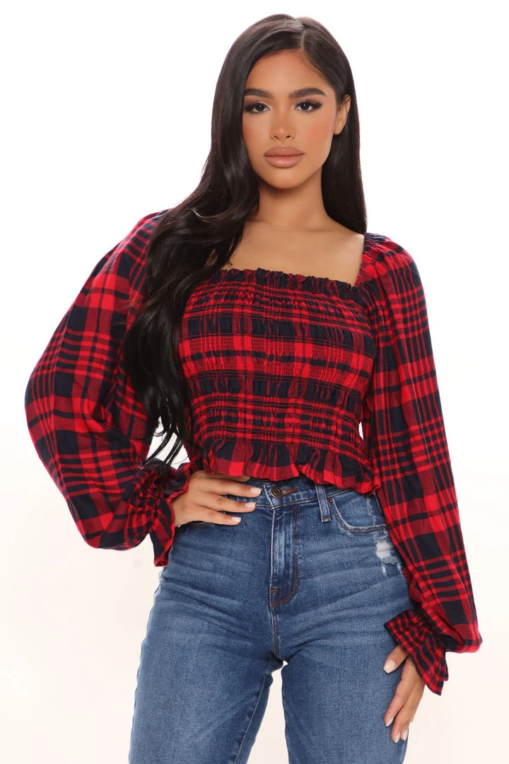 Fashion Nova Sydney Smocked Top - Red/combo Teddies & Babydolls 1 Fashion Nova Sydney Smocked Top - Red/combo Teddies & Babydolls