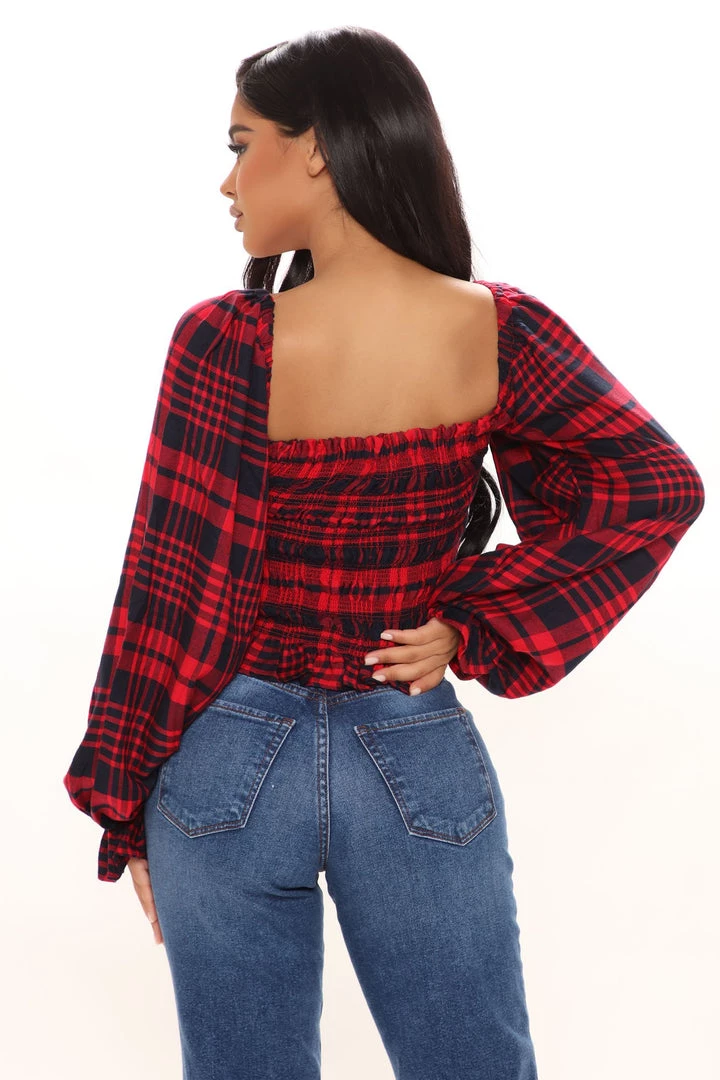 Fashion Nova Sydney Smocked Top - Red/combo Teddies & Babydolls 3 Fashion Nova Sydney Smocked Top - Red/combo Teddies & Babydolls