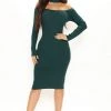 Fashion Nob Fall Temptation Sweater Midi Dress - Hunter DRESSES