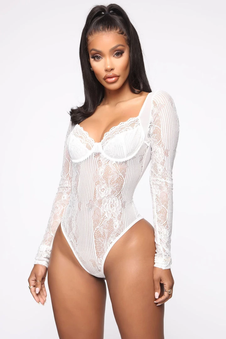 Fashion Nova Take It To Heart Lace Bodysuit - White Teddies & Babydolls 2 Fashion Nova Take It To Heart Lace Bodysuit - White Teddies & Babydolls