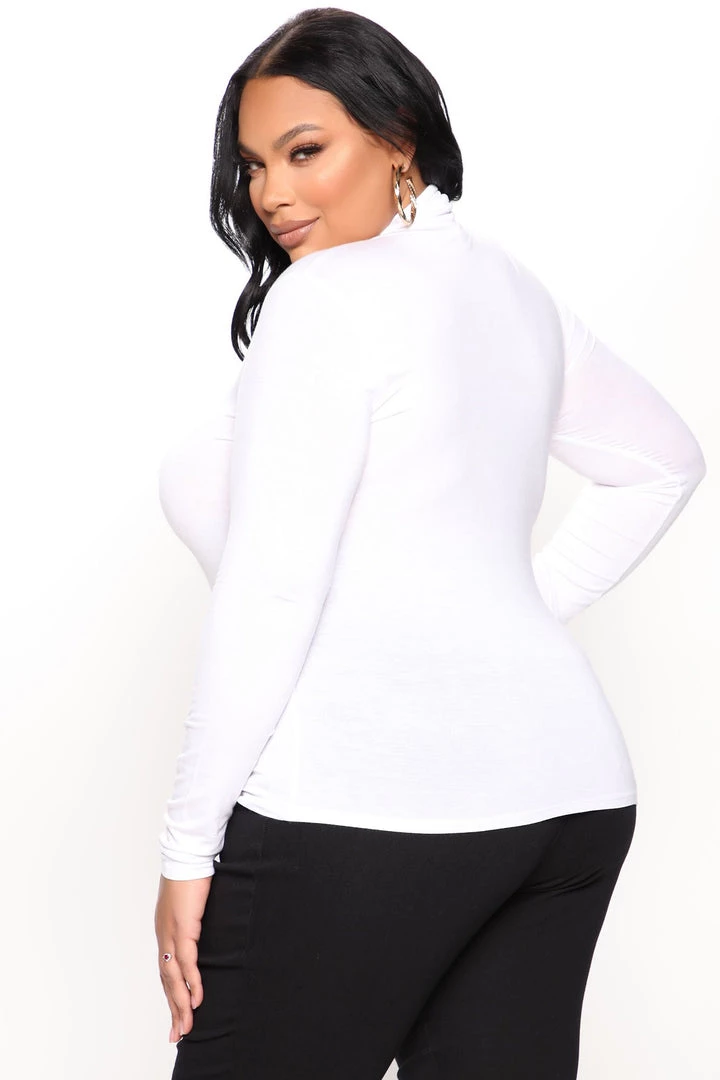 Fashion Nova Pamela Turtle Neck Long Sleeve Top - Off White