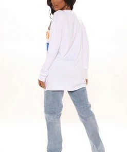 Fashion Nova New York Livin Long Sleeve Top - Ivory Teddies & Babydolls