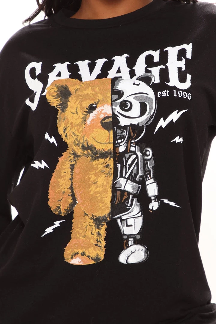 Fashion Nova Savage Bear Bot Long Sleeve Top - Black 2 Fashion Nova Savage Bear Bot Long Sleeve Top - Black