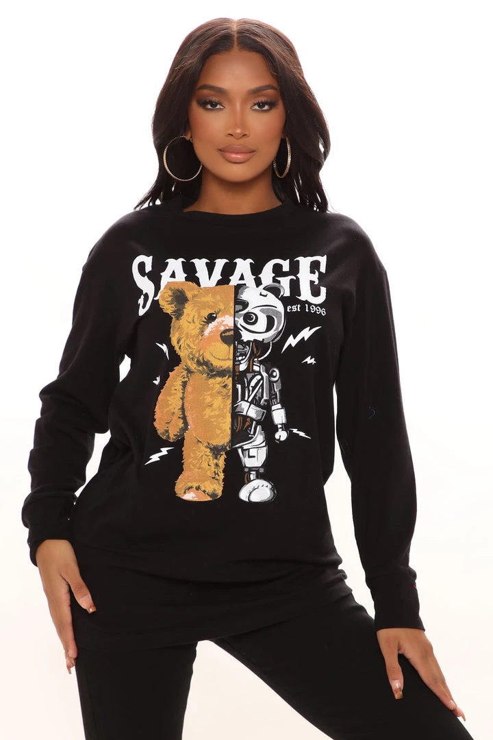 Fashion Nova Savage Bear Bot Long Sleeve Top - Black 1 Fashion Nova Savage Bear Bot Long Sleeve Top - Black