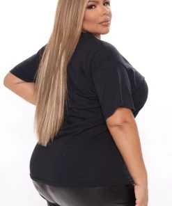 Fashion Nova Teddies & Babydolls Fuck Cancer T-Shirt - Black