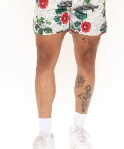 Mysite New Today Dream State Swim Trunks - Cream/combo