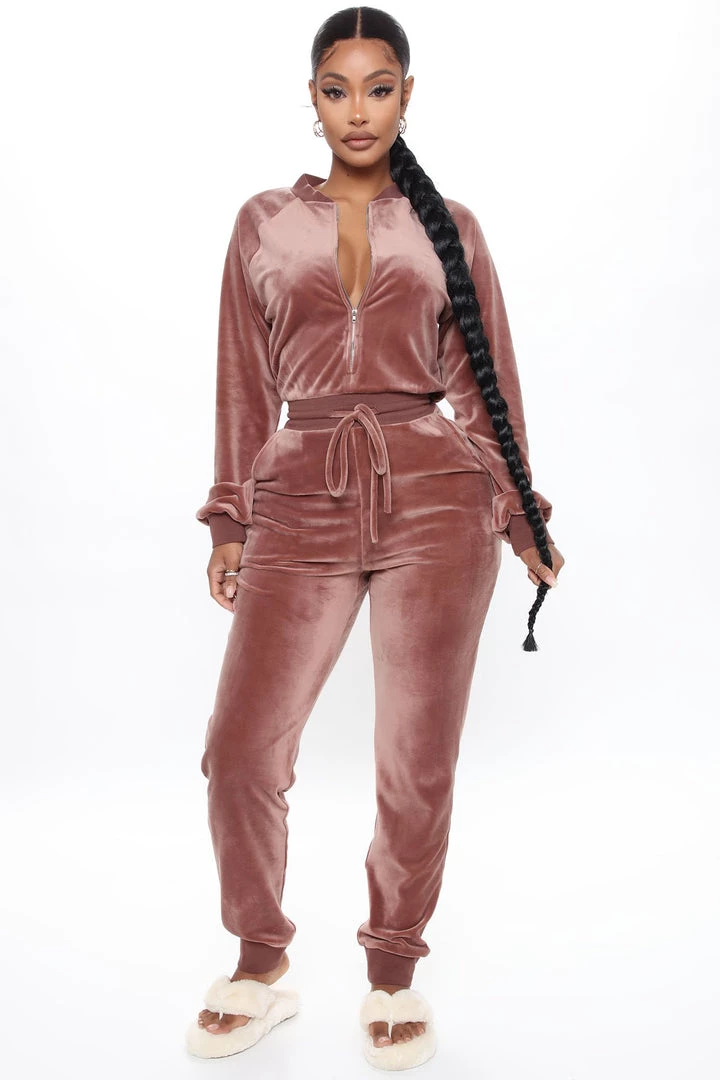 Fashion Nova Destination Super Soft Velour Jumpsuit - Brown Teddies & Babydolls 1 Fashion Nova Destination Super Soft Velour Jumpsuit - Brown Teddies & Babydolls
