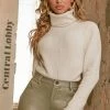 Fashion Nova Stood You Up Turtleneck Sweater - Ivory Teddies & Babydolls