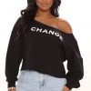 FashionNob Teddies & Babydolls Be The Change Off Shoulder Top - Black