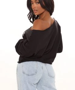 FashionNob Teddies & Babydolls Be The Change Off Shoulder Top - Black