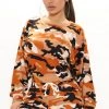 Fashion Nova Looking For Me Camo Pullover - Orange Teddies & Babydolls