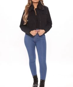 Fashion Nob Teddies & Babydolls She's That Girl Denim Jacket - Black