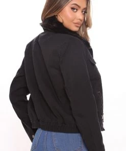 Fashion Nob Teddies & Babydolls She's That Girl Denim Jacket - Black