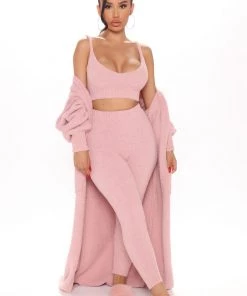Fashion Nova Best Sellers Living In It 3 Piece Legging Set - Pink