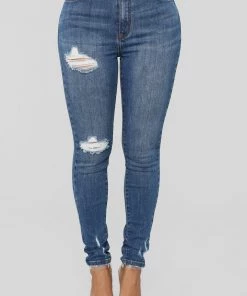 Mysite Dream Girl High Rise Skinny Jeans - Medium Blue Wash
