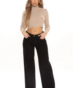 Fashion Nova Give Me Space Wide Leg Jeans - Black