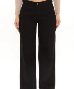 Fashion Nova Give Me Space Wide Leg Jeans - Black