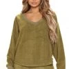 Fashion Nova Teddies & Babydolls Cozy Days Fleece Pullover - Olive