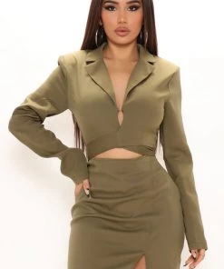 Fashion Nova Regina Mini Dress - Olive