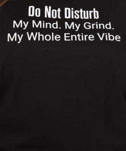 Fashion Nova Teddies & Babydolls Don't Disturb My Vibe Short Sleeve Top - Black