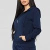 Fashion Nova Latest And Greatest French Terry Zip Hoodie - Navy New Today