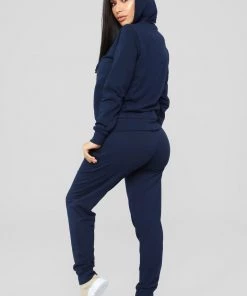 Fashion Nova Latest And Greatest French Terry Zip Hoodie - Navy New Today