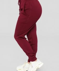 Fashion Nova Latest And Greatest French Terry Jogger - Burgundy