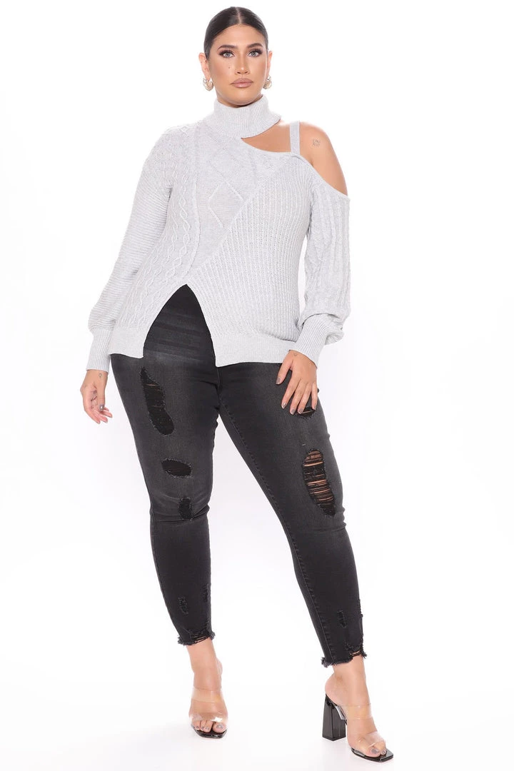 Fashion Nova Teddies & Babydolls Keeping Me Away From The Cold Sweater - Grey 8 Fashion Nova Teddies & Babydolls Keeping Me Away From The Cold Sweater - Grey