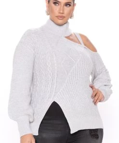 Fashion Nova Teddies & Babydolls Keeping Me Away From The Cold Sweater - Grey 14 Fashion Nova Teddies & Babydolls Keeping Me Away From The Cold Sweater - Grey