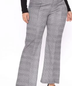 Fashion Nova Victoria High Waisted Dress Pant Plaid - Black/White