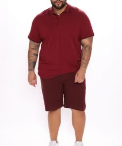 Fashion Nova New Today Wilson Short Sleeve Polo - Burgundy 10 Fashion Nova New Today Wilson Short Sleeve Polo - Burgundy