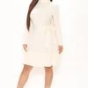 Fashion Nob Aubrie Sweater Midi Dress - Cream