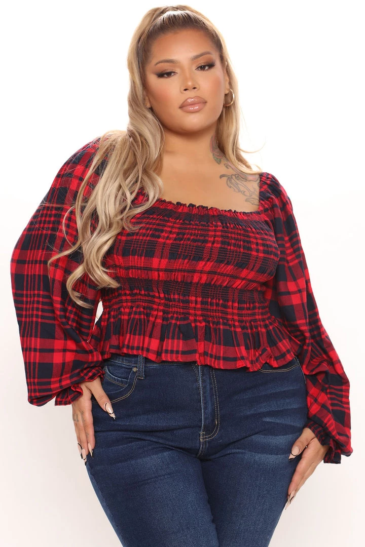 Fashion Nova Sydney Smocked Top - Red/combo Teddies & Babydolls 5 Fashion Nova Sydney Smocked Top - Red/combo Teddies & Babydolls