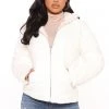 Fashion Nob Split Second Reversible Puffer Jacket - White