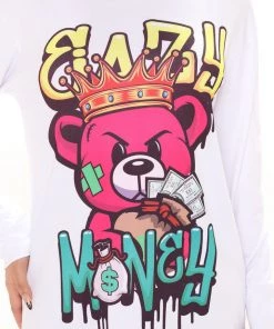 Fashion Nova Teddies & Babydolls Easy Money Teddy Long Sleeve Top - White 7 Fashion Nova Teddies & Babydolls Easy Money Teddy Long Sleeve Top - White