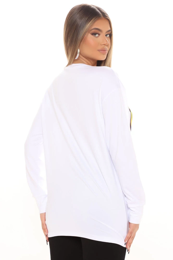 Fashion Nova Teddies & Babydolls Easy Money Teddy Long Sleeve Top - White 3 Fashion Nova Teddies & Babydolls Easy Money Teddy Long Sleeve Top - White
