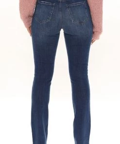 Fashion Nova Drinks With The Girls High Rise Bootcut Jeans - Dark Wash